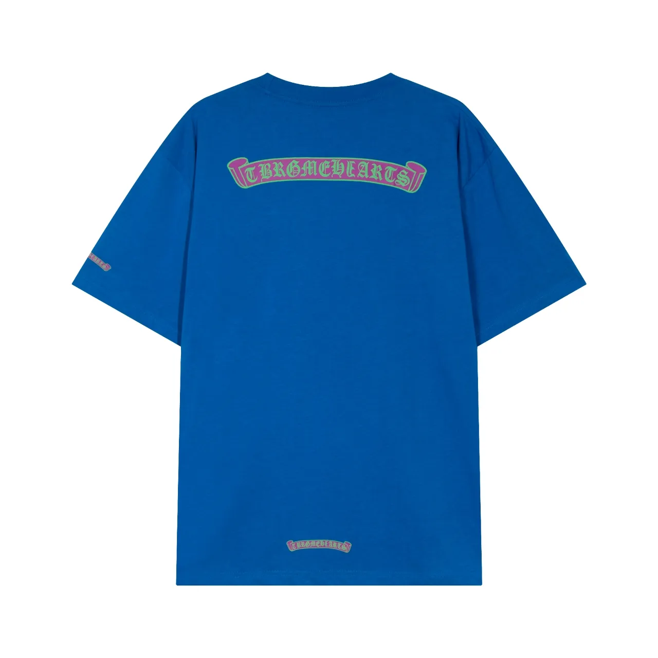 P150 Chrome Hearts Chrome Hearts Sanskrit Scroll Dopamine Short Sleeve Size: SMLXL Color: Blue Pink